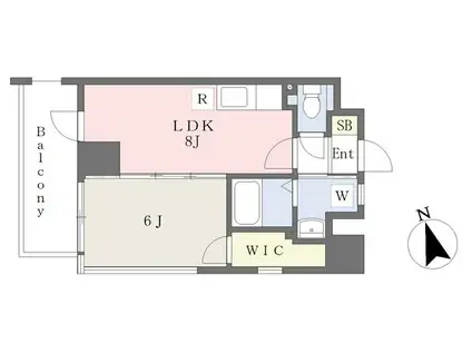 フェルト127(1LDK/6階)の間取り写真