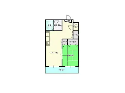 ラ・ピアッツァ(1LDK/2階)の間取り写真