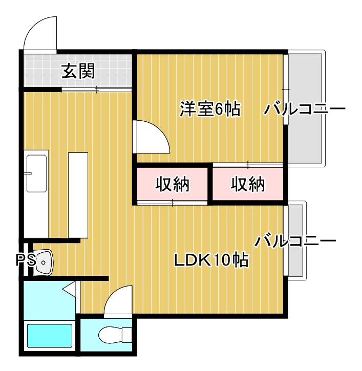 グリーンテラス(1LDK/2階)の間取り写真