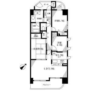 ヴィルヌーブ浦和常盤(3LDK/10階)の間取り写真