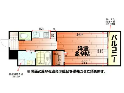 ZEGUNA(1K/8階)の間取り写真