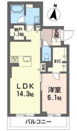 ラヴィエール浦和元町(1LDK/2階)の間取り写真