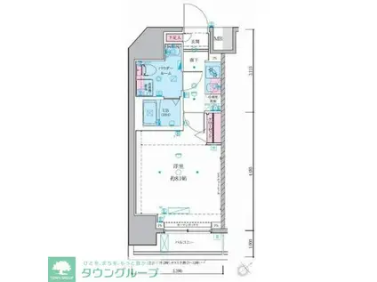 GENOVIA東向島IISKYGARDEN(1K/10階)の間取り写真