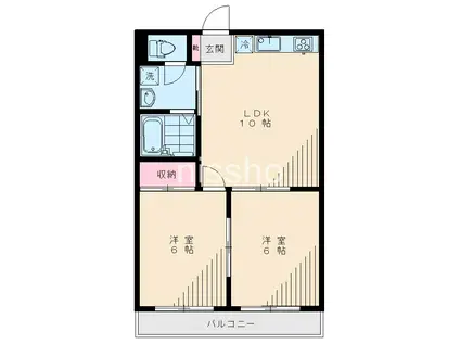 ニューフェルマー(2LDK/3階)の間取り写真