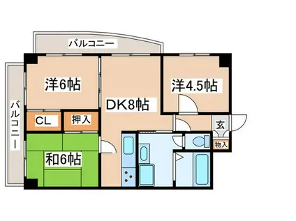 ヴェルディ豊島園(3DK/5階)の間取り写真