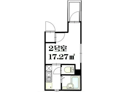 リーヴェルGINO元住吉(1K/1階)の間取り写真