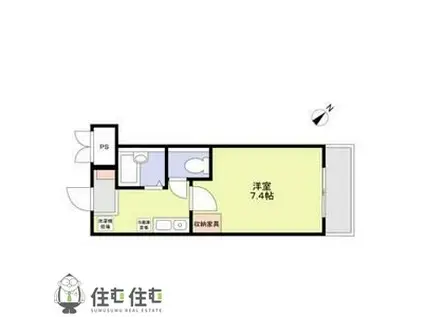 オーシャン三河豊田駅前(1K/4階)の間取り写真