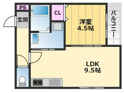 フジパレス和泉府中(1LDK/3階)の間取り写真