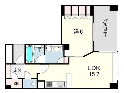 ルネ神戸旧居留地109番館(1LDK/8階)の間取り写真