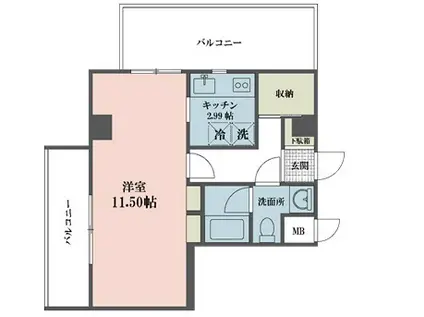 ドゥーエ武蔵小金井(1K/6階)の間取り写真