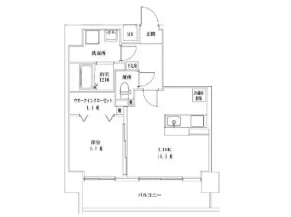 F・STAGE江平 イースト(1LDK/9階)の間取り写真