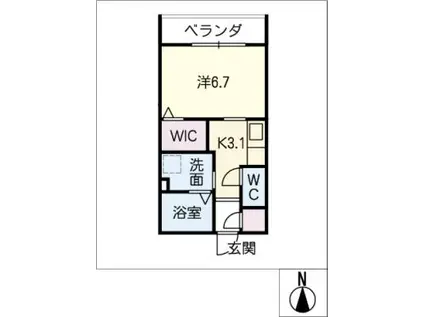 NOBLE COURT東別院(1K/2階)の間取り写真