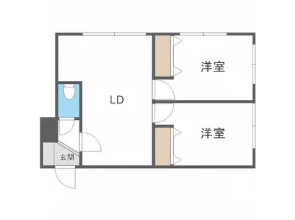 メゾンド鈴蘭(2LDK/2階)の間取り写真