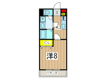 アムールグリーンヒルI(1K/1階)の間取り写真