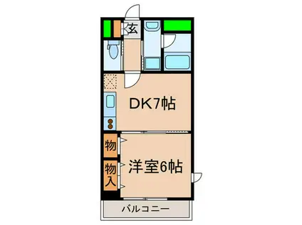 ウェルハウス東大井A棟(1DK/3階)の間取り写真