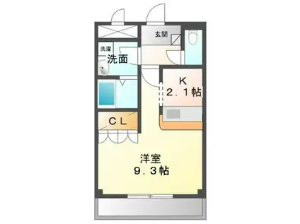 アメニティハイツ(1K/1階)の間取り写真