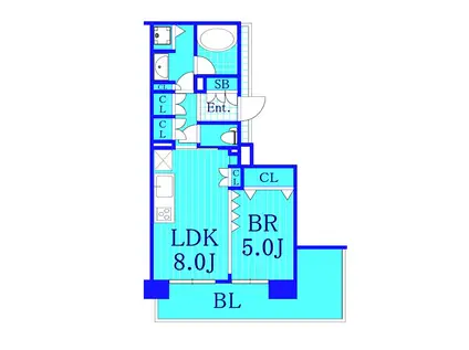 リブゼ横浜サザンピアリ(1LDK/3階)の間取り写真