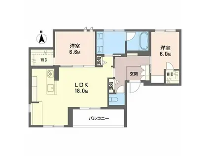 SONORITE VILLA(2LDK/4階)の間取り写真