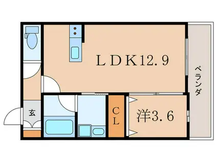 IL VENTO JIYUGAOKA(1LDK/4階)の間取り写真