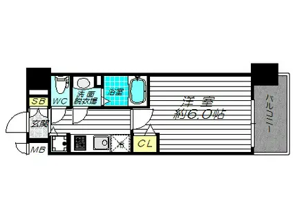 ララプレイス ザ・大阪リヴァージュ(1K/4階)の間取り写真