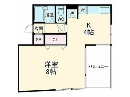 フラワーヒルズ(1K/2階)の間取り写真