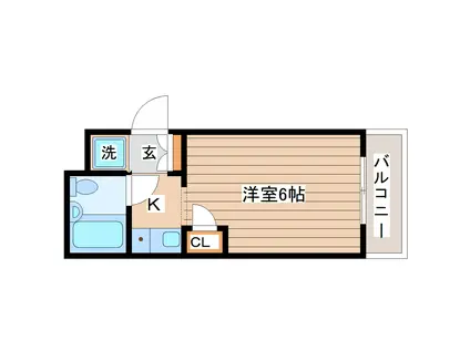 ホ-ユーコンフォルト愛宕大橋(1K/3階)の間取り写真