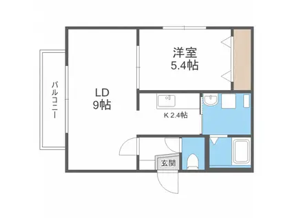 CALORE栄町(1LDK/3階)の間取り写真