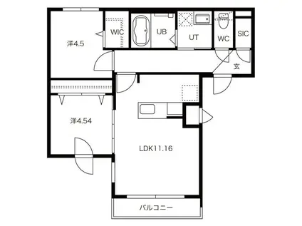 ES711(2LDK/3階)の間取り写真