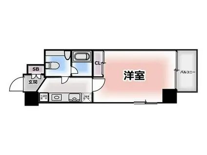 アルシュ勝どき(1K/2階)の間取り写真