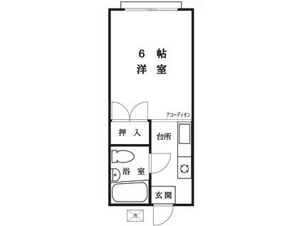 金沢アパート(ワンルーム/2階)の間取り写真