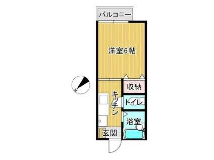 サンハイツF(1K/2階)の間取り写真