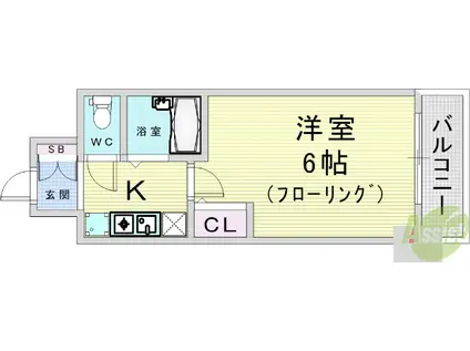 エスリード梅田東(1K/3階)の間取り写真