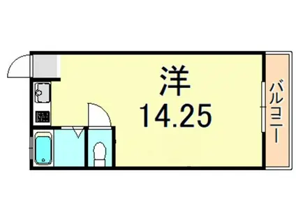 マンションヒラミツパート2(ワンルーム/1階)の間取り写真