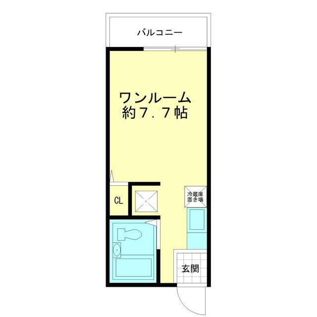 神明ハイツ(ワンルーム/2階)の間取り写真