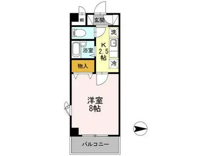 KS.BLDG.OPPAMA(1K/2階)の間取り写真