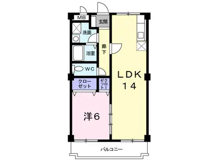 リファイン55壱番館(1LDK/1階)の間取り写真