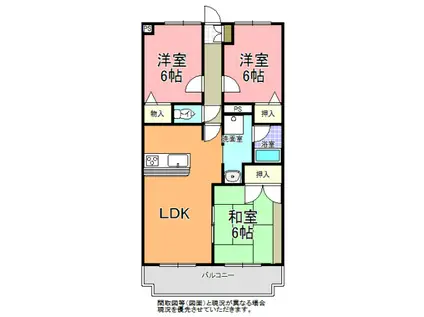 カドリール(3LDK/1階)の間取り写真