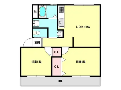 高津橋農住団地(2LDK/1階)の間取り写真