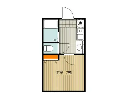 東海大ハイムI(ワンルーム/2階)の間取り写真