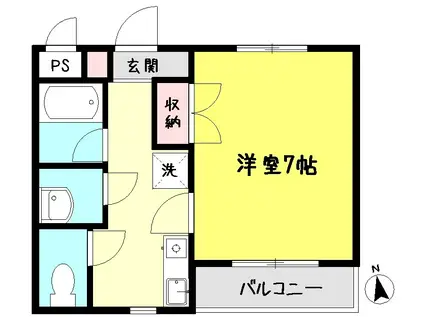 クレイドル本橋II(1K/3階)の間取り写真