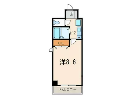 Kコート本山(1K/1階)の間取り写真