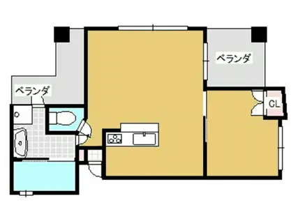 アバンセ天久(1LDK/3階)の間取り写真