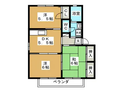 メゾン薫 B(3DK/2階)の間取り写真