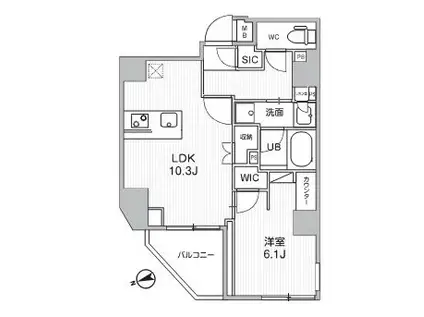 SYFORME浅草II(1LDK/9階)の間取り写真