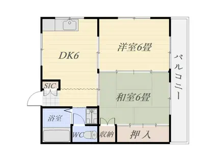 シャンポール太良(2DK/3階)の間取り写真