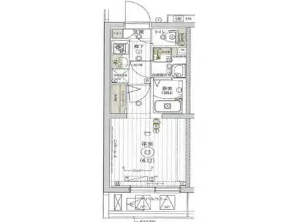 リライア川崎ウエストサイド(1K/2階)の間取り写真