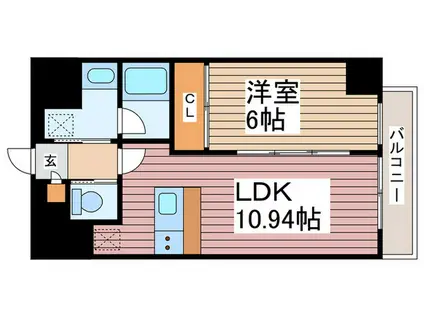 プレジオ西新井(1LDK/9階)の間取り写真