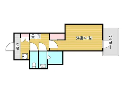 ファーストフィオーレ九条II(1K/2階)の間取り写真
