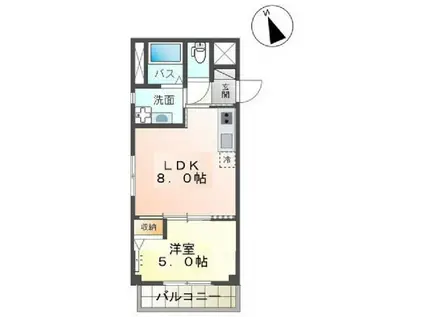 ボナール・ディアコート(1LDK/3階)の間取り写真