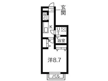 ハイマート櫻(1K/1階)の間取り写真